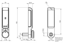 Technische Zeichnung Elektromechanisches Spindschloss 49335--------- 49335---------
