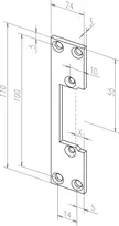 Technische Zeichnung Kurzes Flachschließblech Nr. 107 sbl107