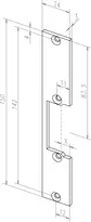 Technische Zeichnung Kurzes Flachschließblech Nr. 128 sbl128