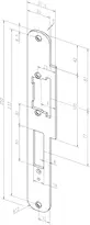 Technical drawing Flanged strike plate no. 534 sbl534