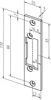 Technische Zeichnung Kurzes Flachschließblech Nr. 61B sbl61B
