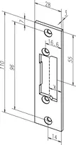 Technische Zeichnung Kurzes Flachschließblech Nr. 84B sbl84B