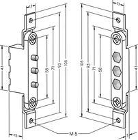 Technische Zeichnung Stromübertrager 3-polig Modell 10306 10306LA------00