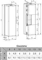 Technische Zeichnung Elektro-Türöffner 9334VGL15---###