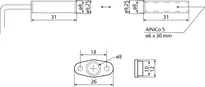 Technische Zeichnung Rundreedkontakt mit Flansch Modell 10382U-10 10382U-10----10