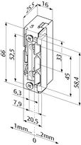Technical drawing Electric strike 118EY14-----A71