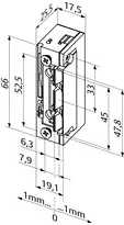 Technical drawing Electric strike 118E.15-----###