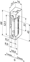Technical drawing Electric strike 118F--------###