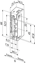 Technical drawing Electric strike 128E.53-----###