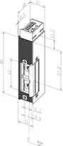 Technical drawing Electric strike 142USR------###