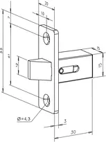 Technische Zeichnung Einsteck-Fallenschloss Modell 802 802----------00