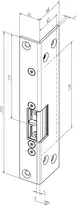 Technische Zeichnung 2 Fluchttüröffner 331U80F mit Winkelschließblech 331U80F09035###