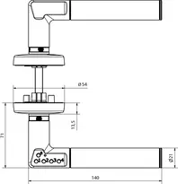 Technische Zeichnung Rosettenbeschlag 492-08 492-08