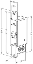 Technical drawing Bolt Switch Contact Model 875-10 HZ 875-10-------00