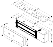 Technical drawing Maxi-magnet 1200 lbs (ca. 5300 N) MAG-1200SM-----