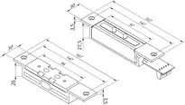 Technical drawing Mini-shear-magnet MAGS1600MM----H