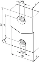 Technische Zeichnung Anschraublaschen Modell SET-LA-M4 SET-LA-M4----00