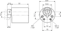 Technische Zeichnung Möbelzylinder - System P0 P048