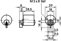 Technische Zeichnung Treibriegelzylinder - System SK6 Z071