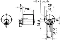 Technical drawing Flush bolt cylinder - system SK6 Z071