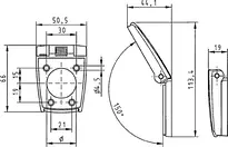 Technische Zeichnung Klapprosette 1254,AUS=2-7