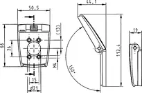 Technical drawing Escutcheon with rain protection cover 1254,AUS=9