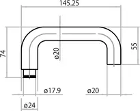 Technische Zeichnung Drückerlochteil für 9 mm Stift 1781