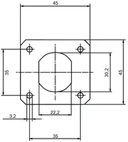Technische Zeichnung Anschraubplatte 1900,VAR=0160504
