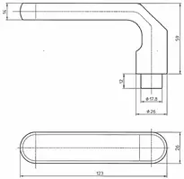 Technische Zeichnung Drückerpaar für 10 mm Stift 1972