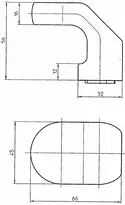 Technische Zeichnung Schmaler Winkelknauf 1974,VAR=KWK