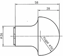Technische Zeichnung Rundknauf 1974,VAR=RK