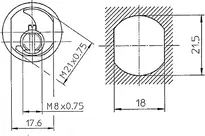 Technical drawing 2 Universal locking lever cylinder - System MK5 2103