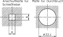 Technische Zeichnung Möbelzylinder - System MK5 2104