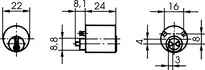 Technical drawing Furniture cylinder - system MK5 2581