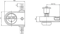 Technische Zeichnung Antriebseinheit für Mehrfachverriegelungen - System SK6 Z260