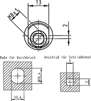 Technische Zeichnung 2 Universal-Schließhebelzylinder - System MK5 2700