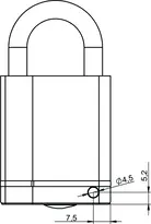 Technische Zeichnung 4 Zylinderhangschloss CLIQ® Go N316,SERVICE=CLIQGo