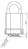 Technische Zeichnung 3 Zylinderhangschloss CLIQ® Go N316,SERVICE=CLIQGo
