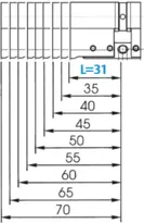 Technische Zeichnung 2 ABLOY PROTEC² Halbzylinder - System D11 G532