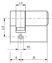 Technische Zeichnung Profil-Halbzylinder - System P0 P032,VAR2=2MM