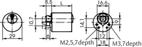 Technical drawing Furniture cylinder .577,AUS=1/..48