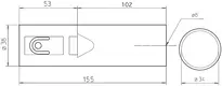Technical drawing Security Key Safe Tube 8074