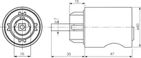Technical drawing Furniture lock cylinder - system P6 P684