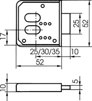 Technische Zeichnung Möbel-Riegelschloss 8603