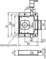 Technische Zeichnung 2 Möbel- Espagnolette- Verschluss 8660