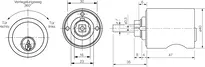 Technical drawing Furniture lock cylinder - system P6 P686