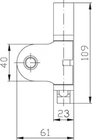 Technische Zeichnung Fenstersicherung Jumbo für einflüglige Fenster 9M20