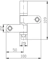 Technische Zeichnung Fenstersicherung Jumbo für zweiflüglige Fenster 9M23