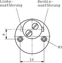Technische Zeichnung Möbelzylinder - System P0 PA02
