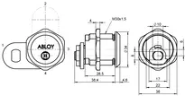 Technische Zeichnung ABLOY PROTEC² Schließhebelzylinder - System D11 G320